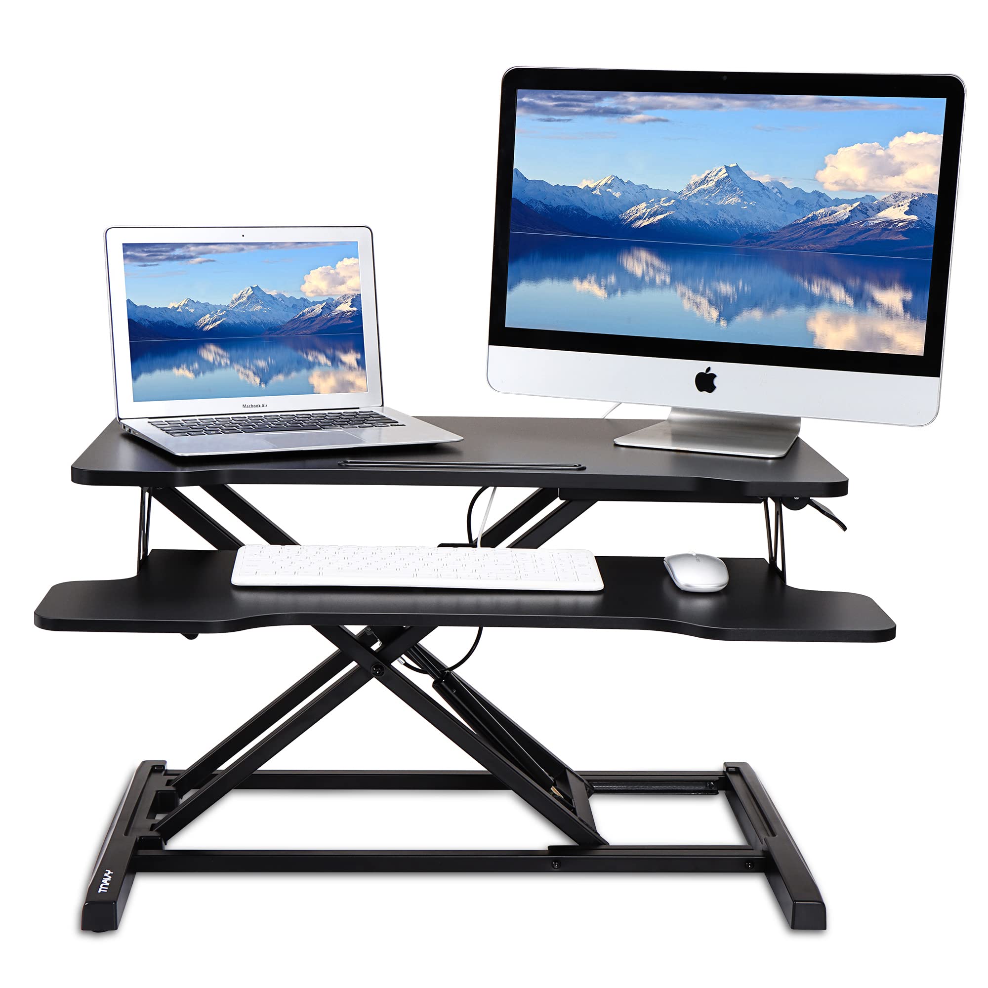Buy TNAVY Standing Desk Converter Height Adjustable,80cm Black Desk