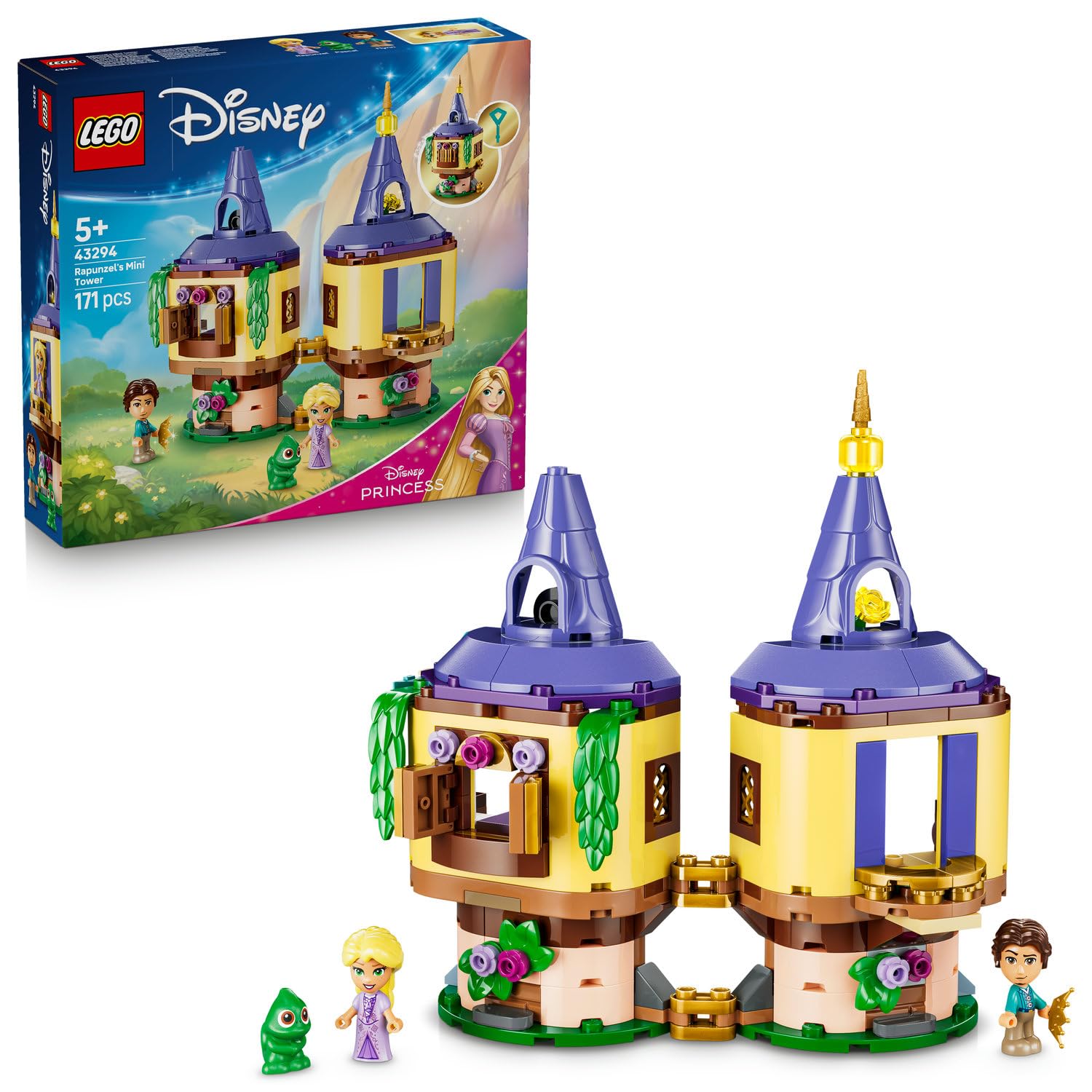 LEGO Disney Princess Rapunzel’in Mini Kulesi 43294 – 5 Yaş ve Üzeri Kız ve Erkek Çocuklar için 3 Karakter ve Eğlenceli Aksesuarlar İçeren Yaratıcı Oyuncak Yapım Seti, Hediye Fikri (171 Parça)
