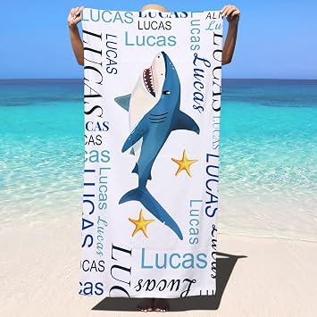 Personalized Beach Towel with Name, Microfiber Sand Free Custom Beach Towels for Kids Adults, Quick Dry Pool Towel, 30x60 Inch Bath Towels for Travel Swim Pool Yoga Cruise Camping, #16