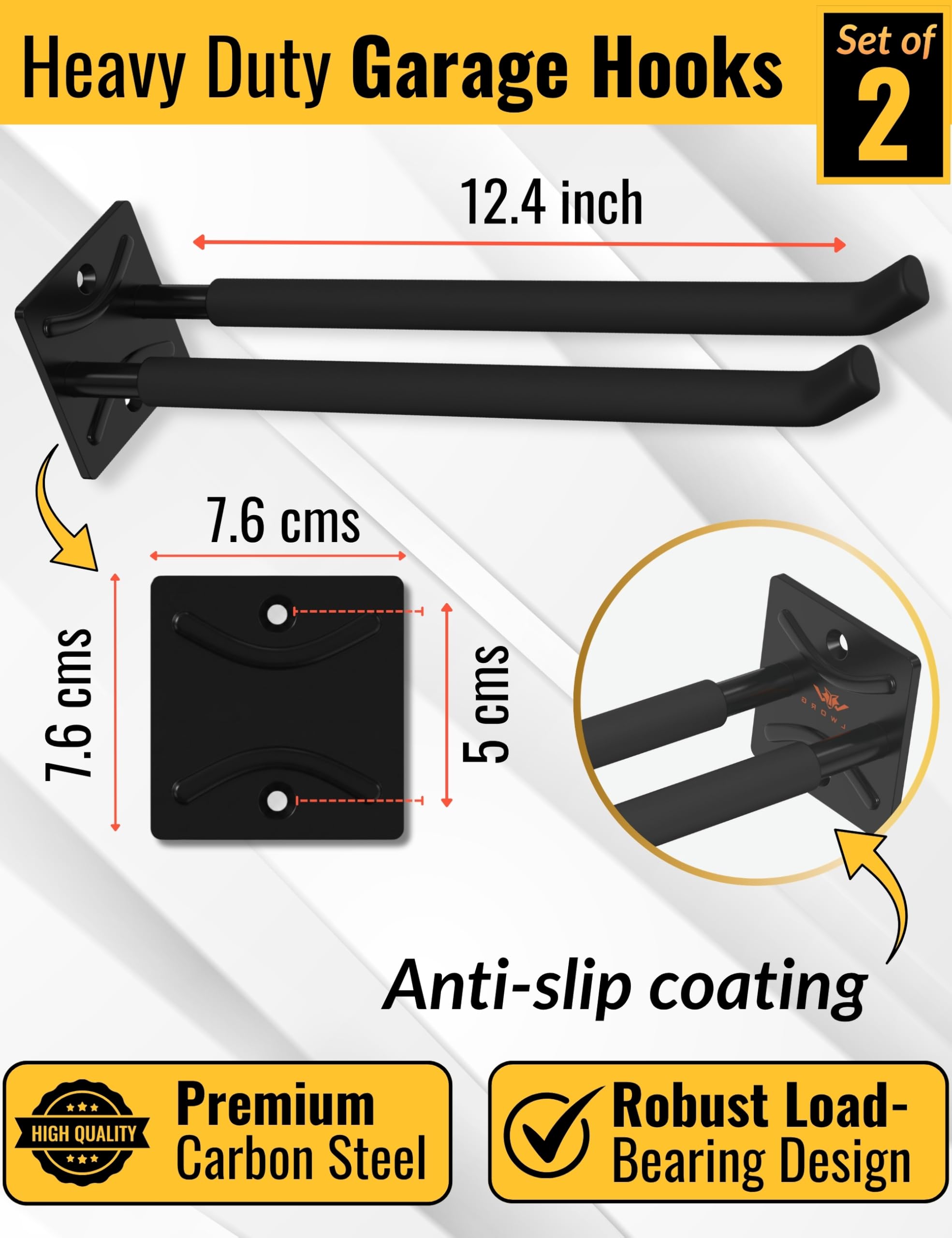 Ganci garage de parete - Porta Bici da Muro, Ganci passeggino e Appendi attrezzi - Organizer per sedie, snowboard e pneumatico
