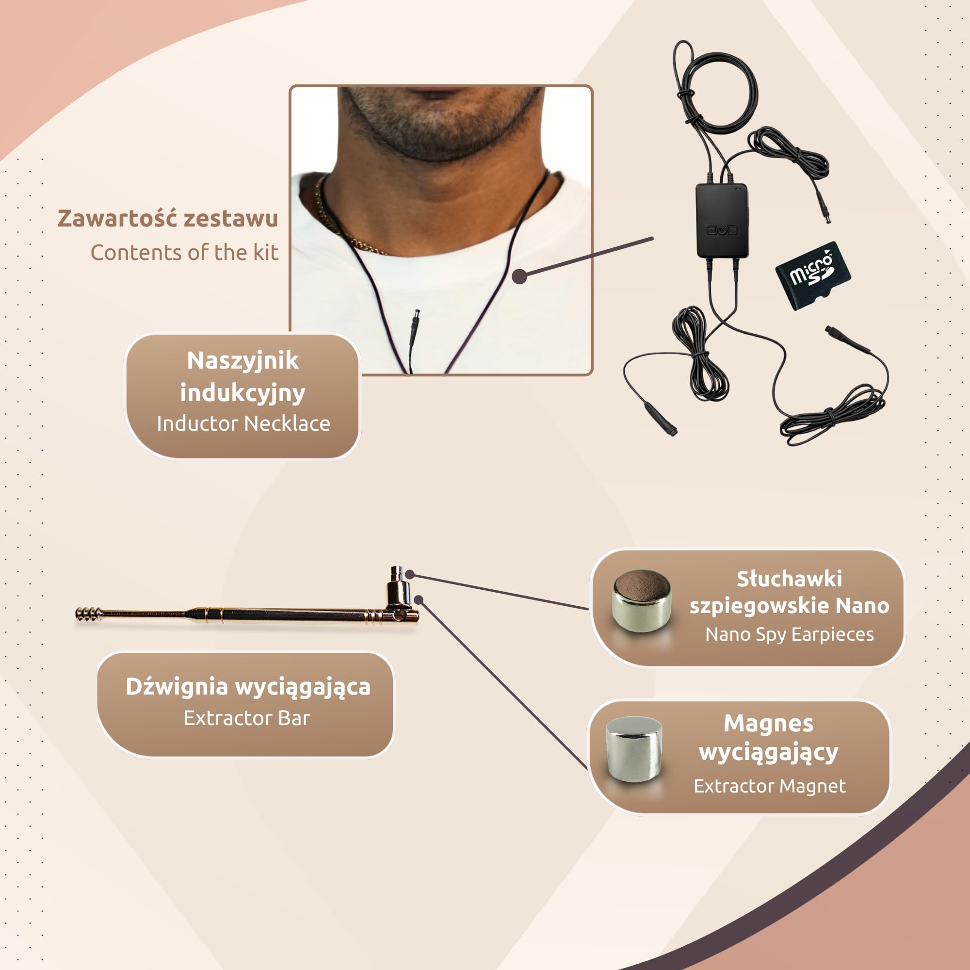 PingaOculto Bluetooth Słuchawka Szpiegowska na Egzamin MP3 Nożne (Nano V9) | Bluetooth i microSD, Z telefonem lub bez, Nagrania i rozmowy, microSD w zestawie, Przycisk wielofunkcyjny, Rozmowy i nagrania