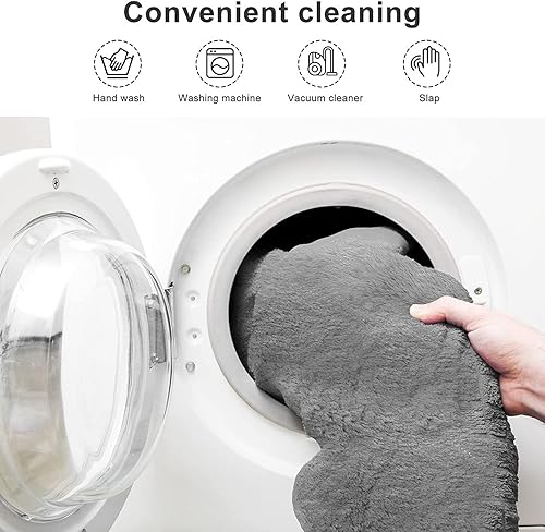 Miniatura 6 de EKWQ Funda para sillón puff de 5, 6 y 7 pies, grande, redondo, suave, esponjoso, de terciopelo fotovoltaico, para sofá cama (solo incluye la funda,