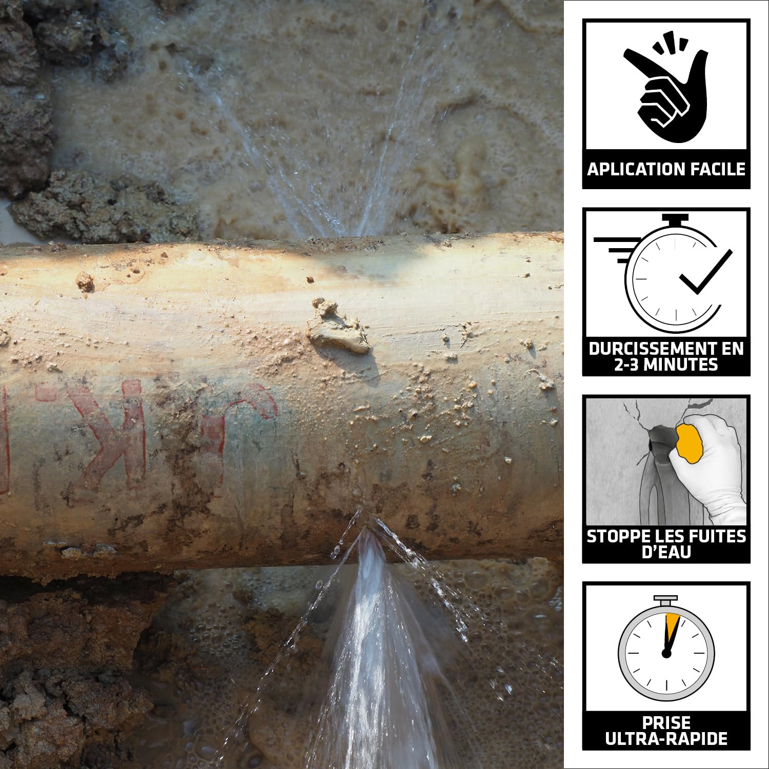 SIKA - Mortier anti-fuites prise rapide - Sika Mortier Rapide - 5kg | Stoppe fuites et infiltrations d’eau - Petits scellements - Prise très rapide - Prêt à gâcher - Multi-supports