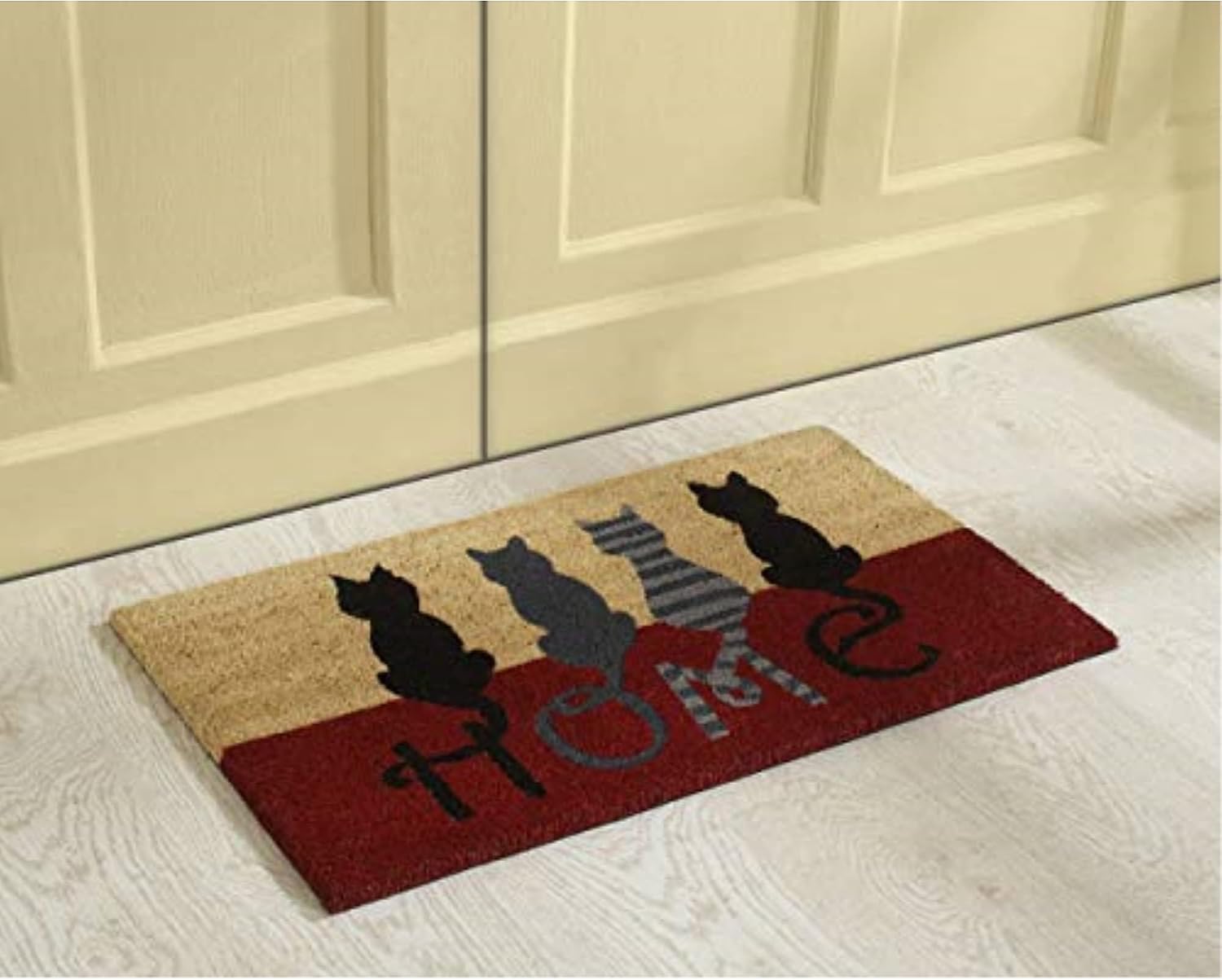 Better Trends Coir Door Mat is Strong Easy to Clean and Colorful 100 Percent Natural Coir in Vibrant Designs, 18" x 30" Rectangle, Cat