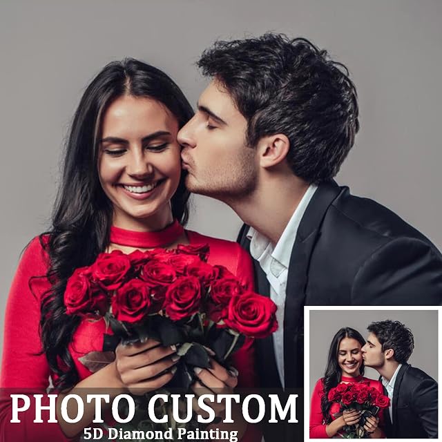 5D Custom Diamond Painting, DIY Personalized Photo Custom Your Own Picture, Diamond Painting Pictures Kits, Paint by Numbers for Adults