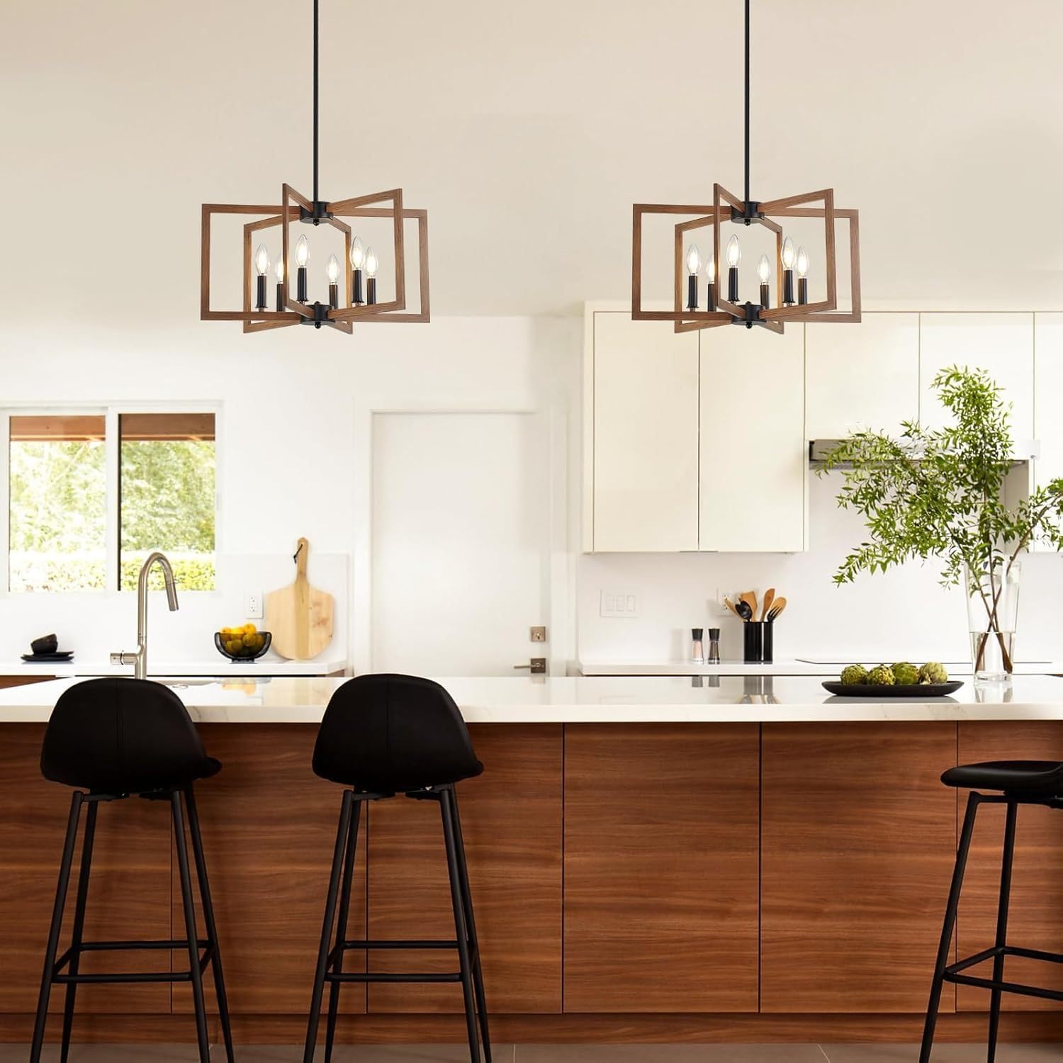 Industrial Lampadario,E14 Farmhouse Lampada A Sospensione,Lampadari Da Cucina Per Soggiorno Cucina Corridoio Camera Da Letto,Regolazione Dell'Altezza (Texture di legno,8 luci)