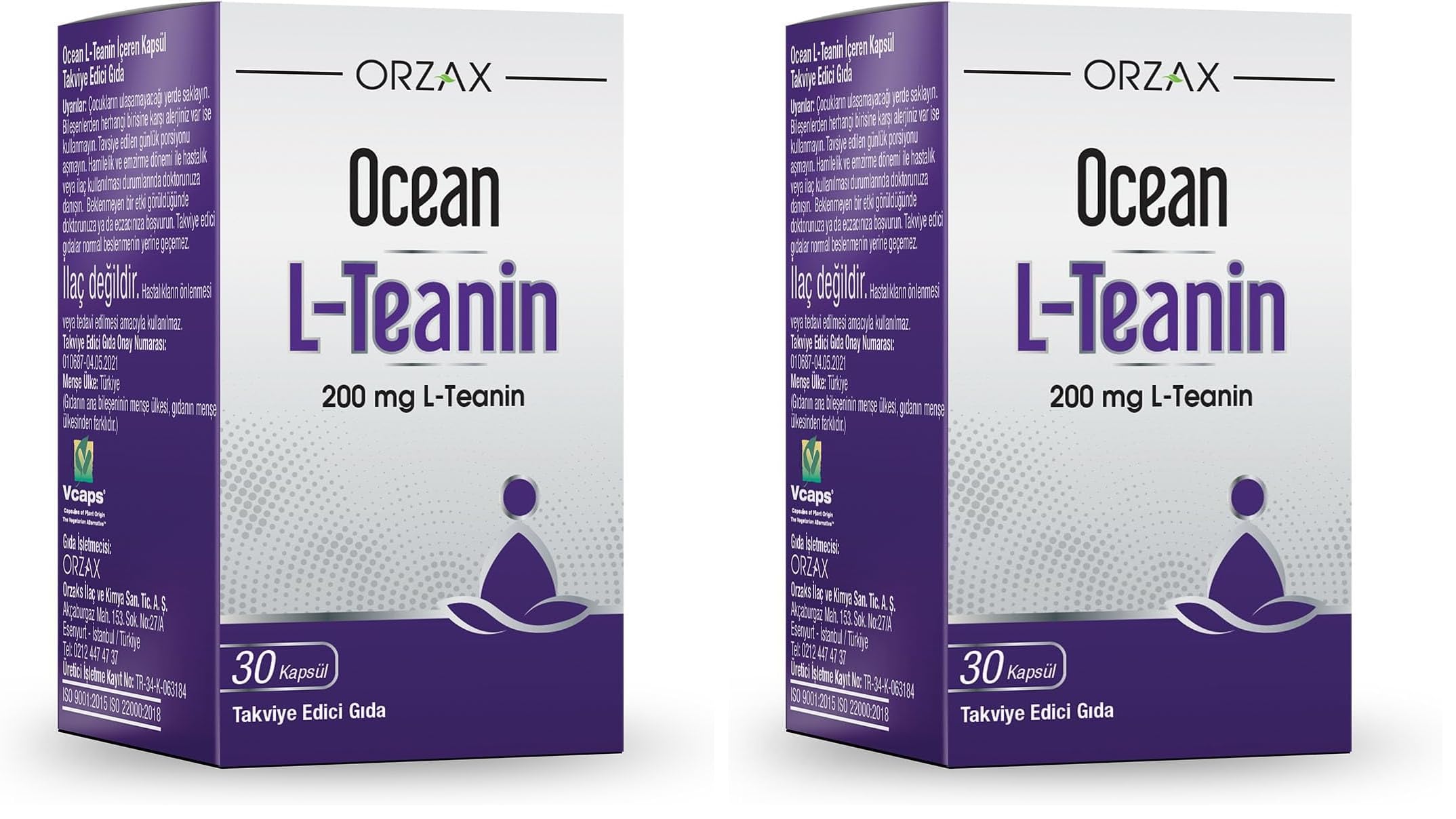 Orzax Ocean L-Teanin 200 Mg 30 Kapsül (2 paketi)