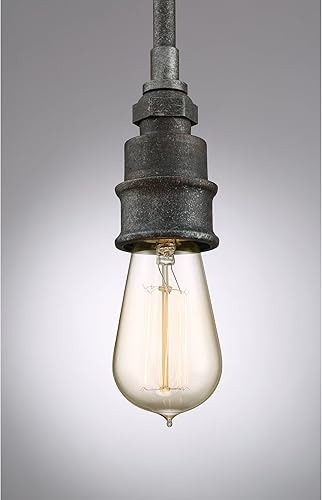 Miniatura 7 de Quoizel SQR1504RK Squire Farmhouse Mason Jar Mini iluminación colgante, 1 luz, 100 vatios, negro rústico (10 pulgadas de alto x 4 pulgadas de ancho)