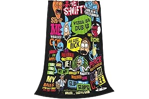Rick and Morty Flannel Throw Blanket- Soft, Cozy and Warm TV Show Merch Gifts