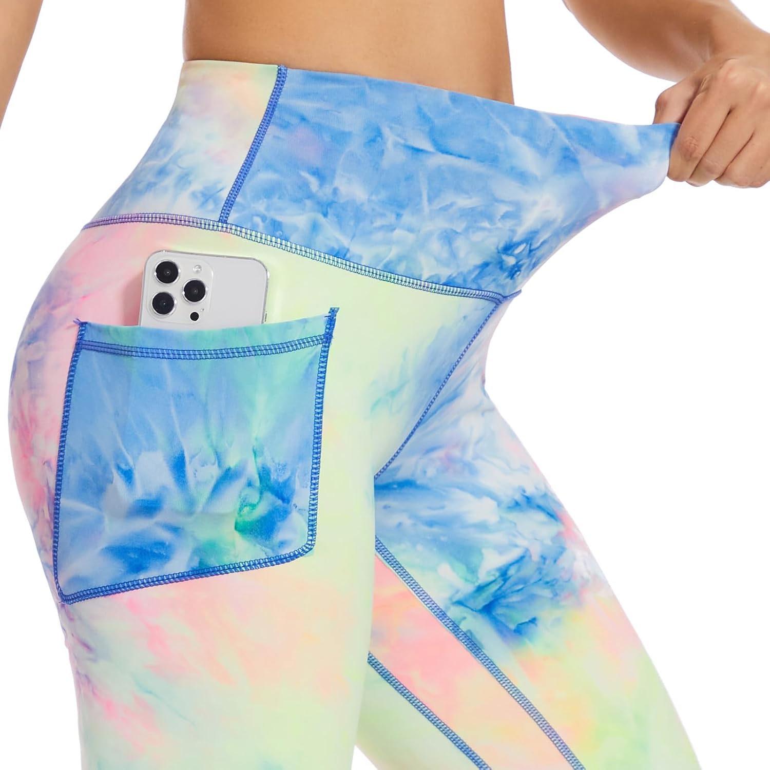 iniber Womens Biker Shorts with Pockets High Waist Workout Yoga Spandex Athletic Bicycle Leggings Shorts for Running - Image 4