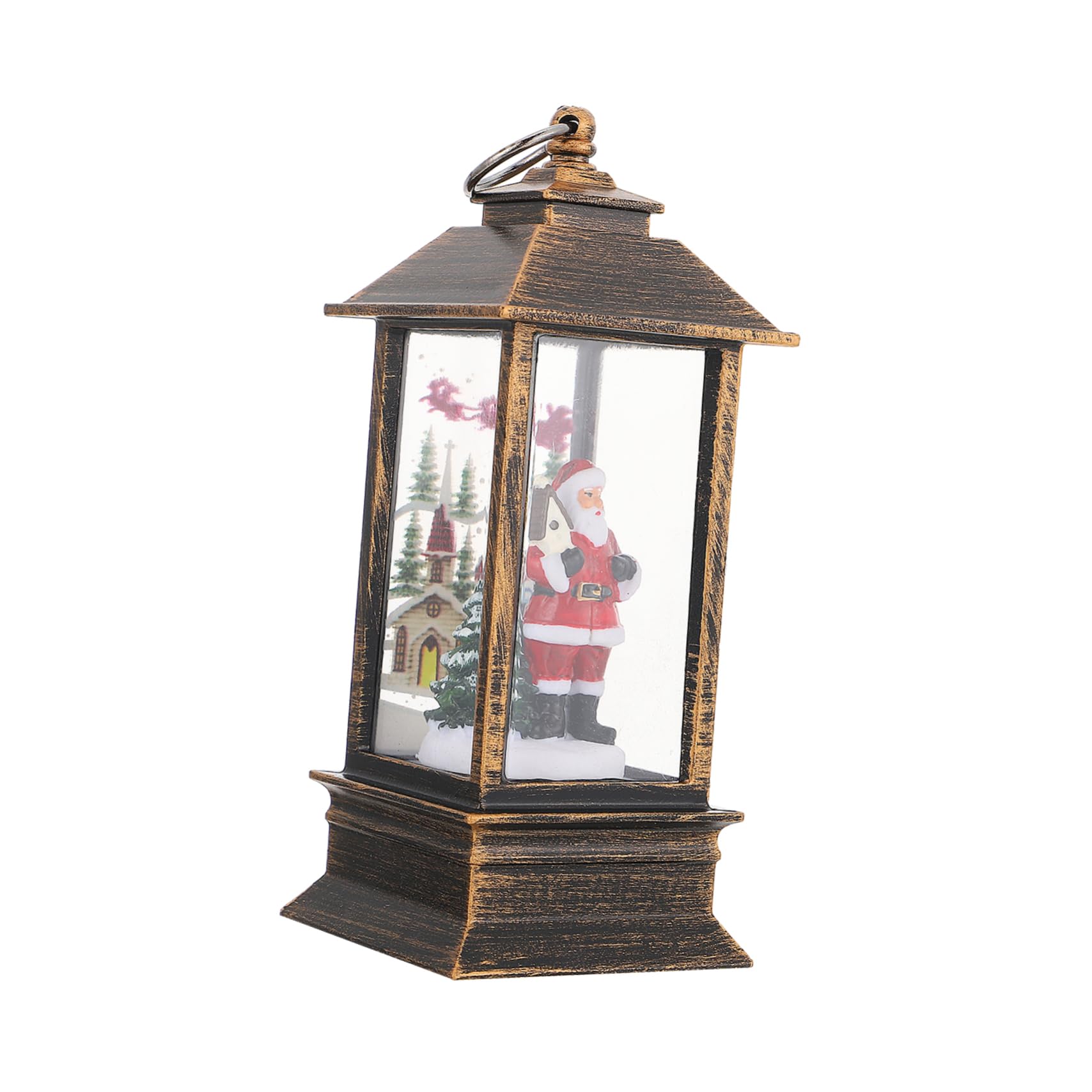 DECHOUS Battery Operated Christmas Lantern Glowing Santa Tabletop Ornament for Holiday Decor for Christmas Night Light and Festive Desktop Decoration