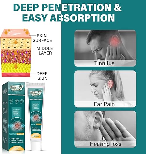 Miniatura 6 de Alivio del tinnitus para los oídos que zumban las orejas, crema de alivio de zumbido de hierbas naturales, alivia eficazmente el dolor de oído y