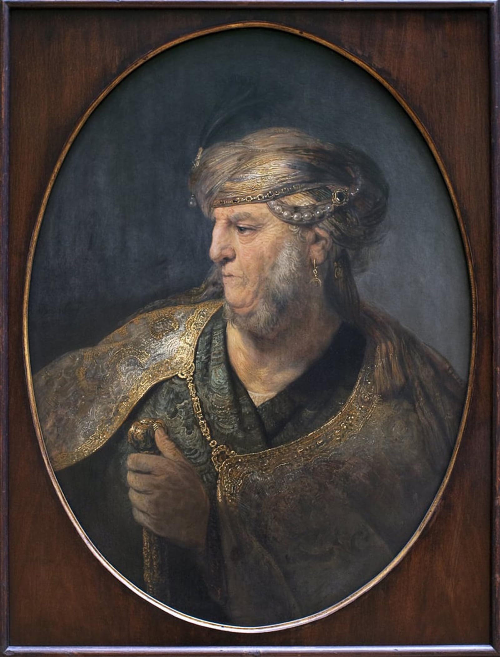 Serendipitp No Frame Abstract Painting Mural Print Picture Wall Decor Painting Portrait Of A Man In An Oriental Costume. By Rembrandt Van Rijn Vintage Wall Artwork For Home Decor 60X90cm