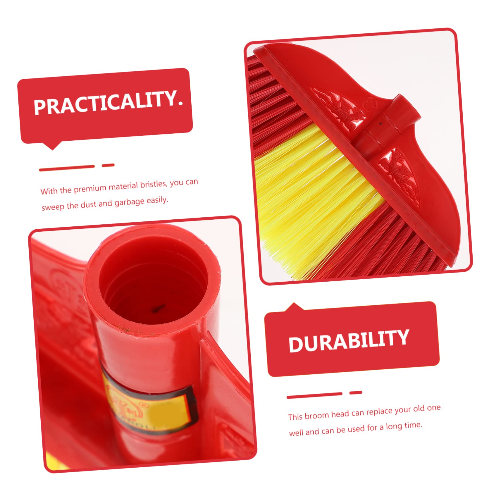 NOLITOY Plastic Broom Head Replacement Durable Sweeper Head for Multi Scene Use for Home Kitchen Office and Outdoor Cleaning Easy to Install and Long Lasting