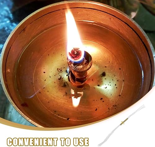 Miniatura 3 de DECHOUS 2 mechas de fibra de vidrio para lámparas de aceite, mechas de lámparas de aceite con soporte de tubo de metal, mechas de lámpara de aceite