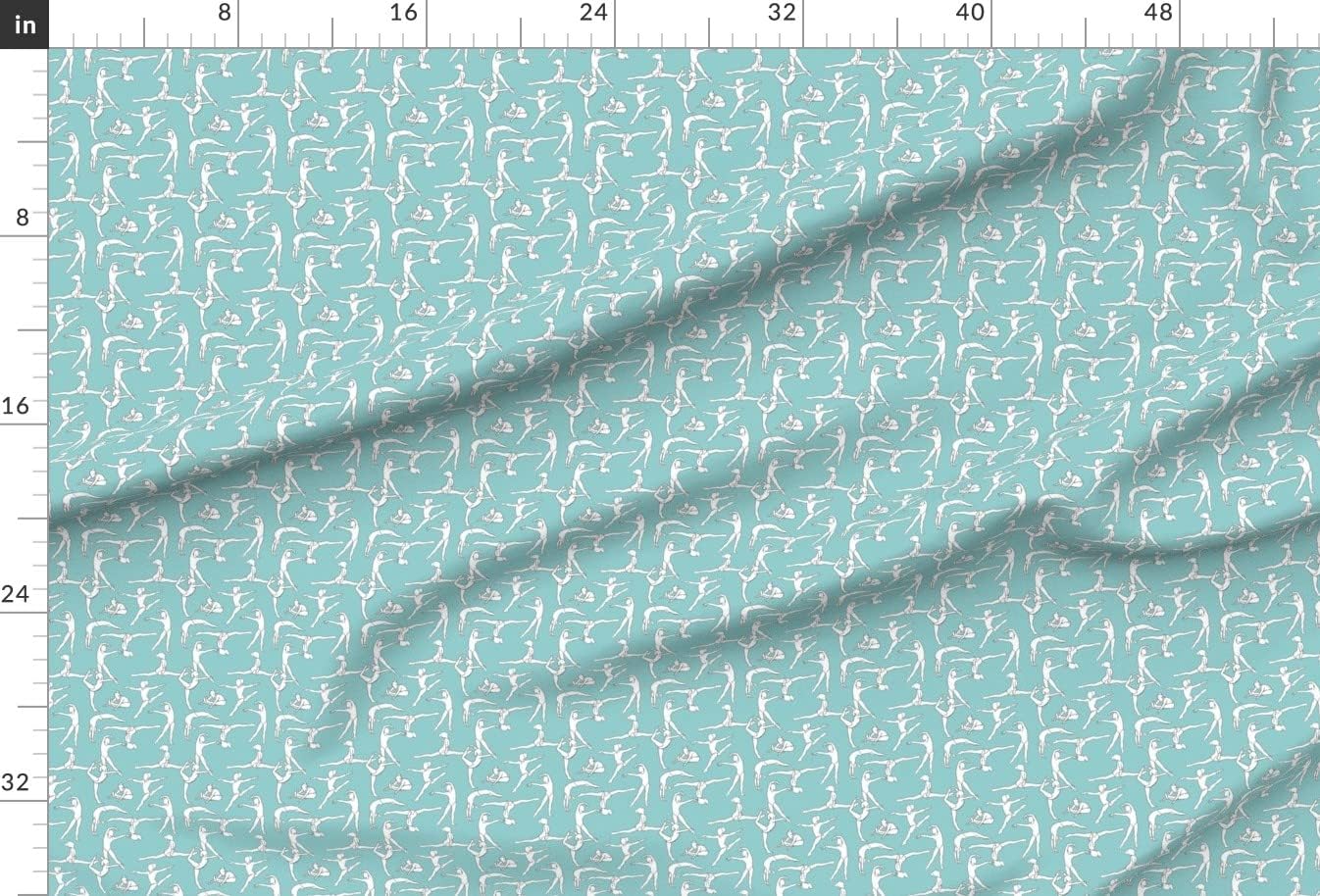 Spoonflower Fabric - Light Blue Gymnastics Sports Exercise Gymnast Womens Printed on Minky Fabric by The Yard - Sewing Baby Blankets Quilt Backing Plush