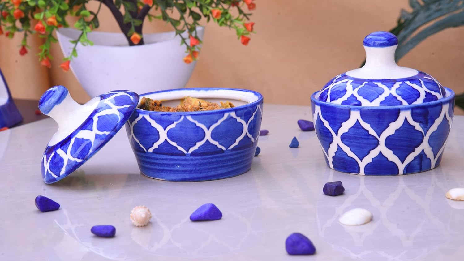 Vocal Store Handprinted MultiUtility Storage Ceramic Jars & Containers