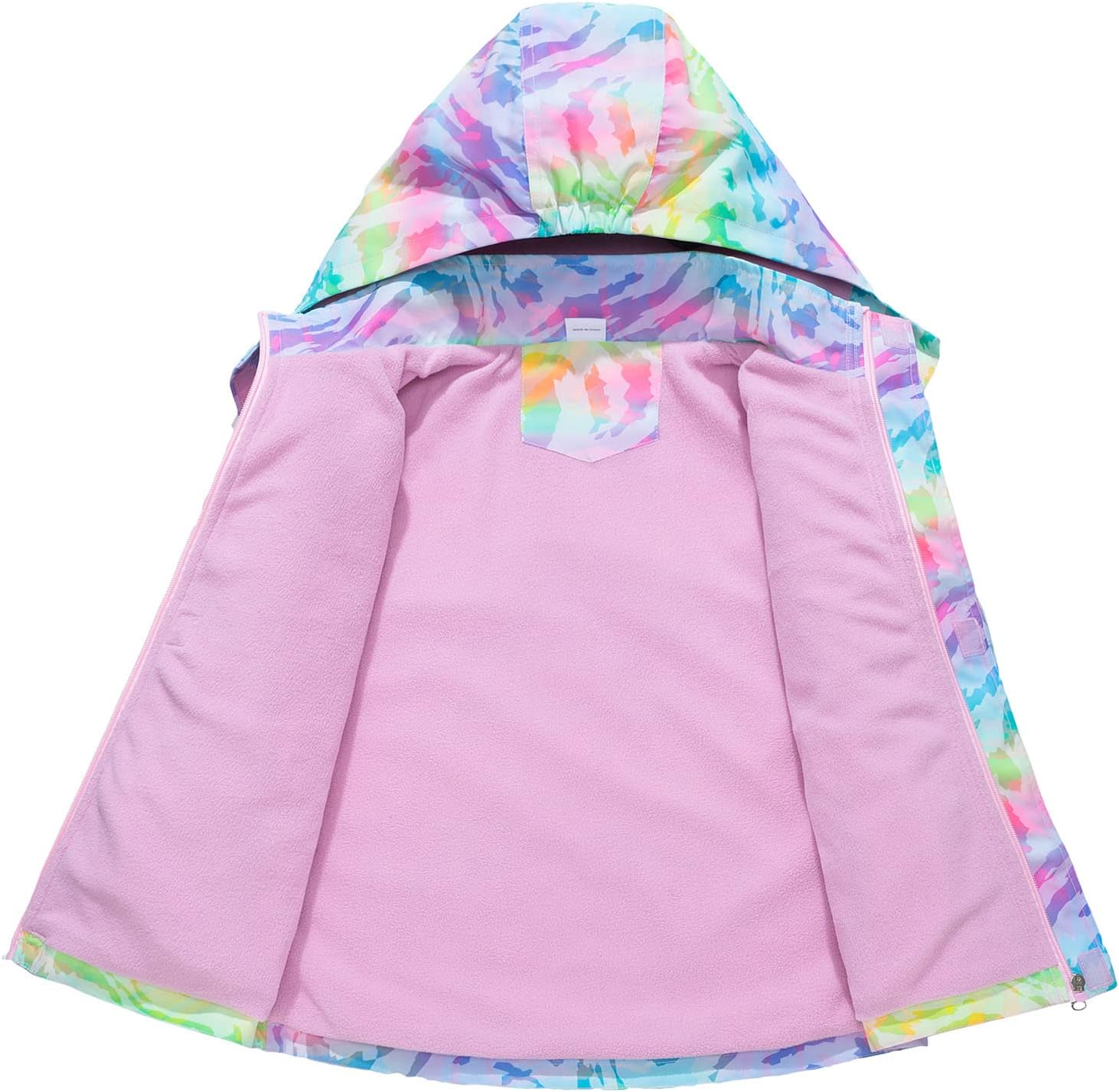 MGEOY Boys Girls Reversible Jacket Lightweight Waterproof Fleece Lined Raincoat for Kids(4-12) - Image 5