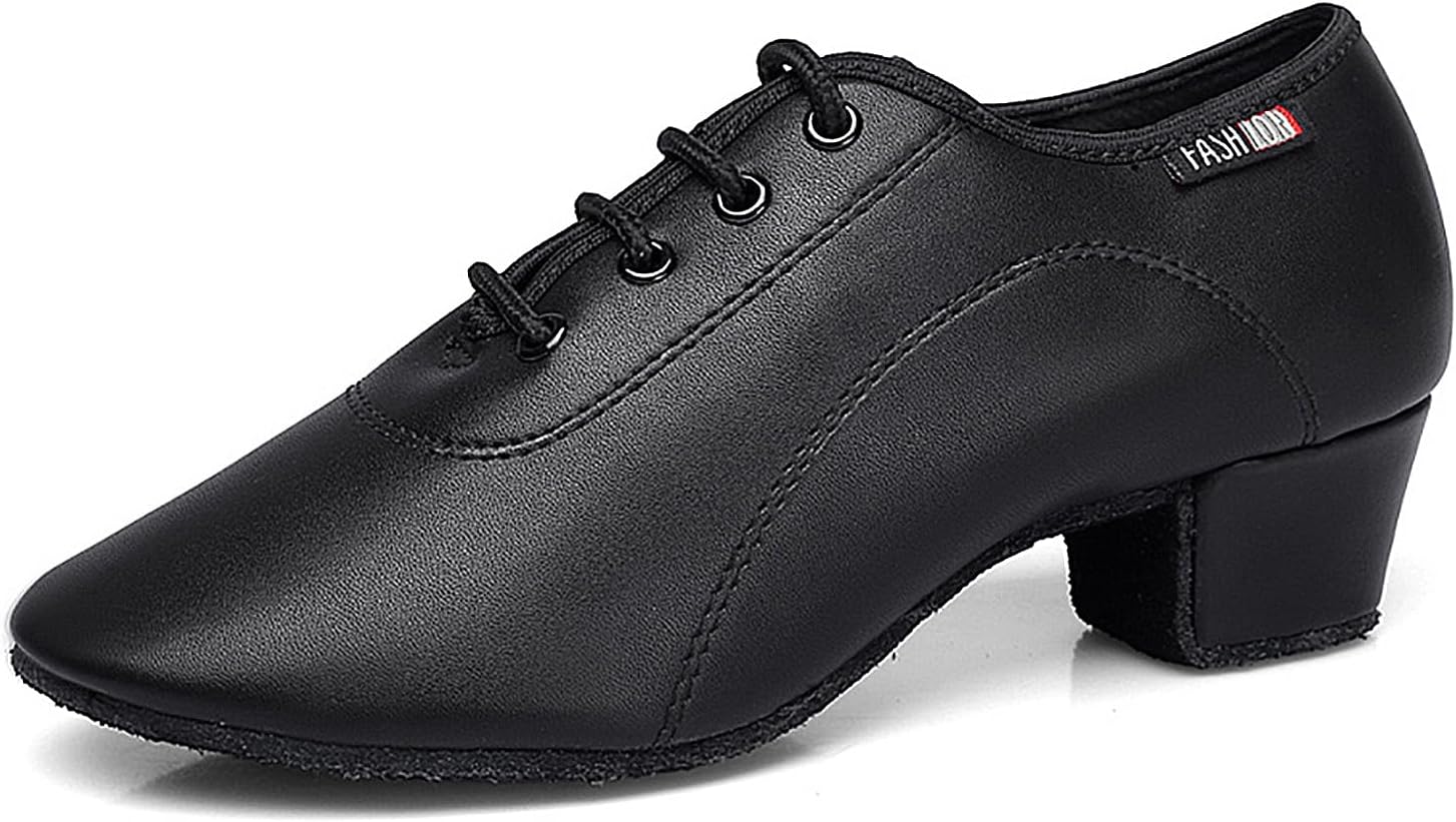 SWDZM Men&Boys Latin Dance Shoes Lace-up Ballroom Practice Dance Shoes