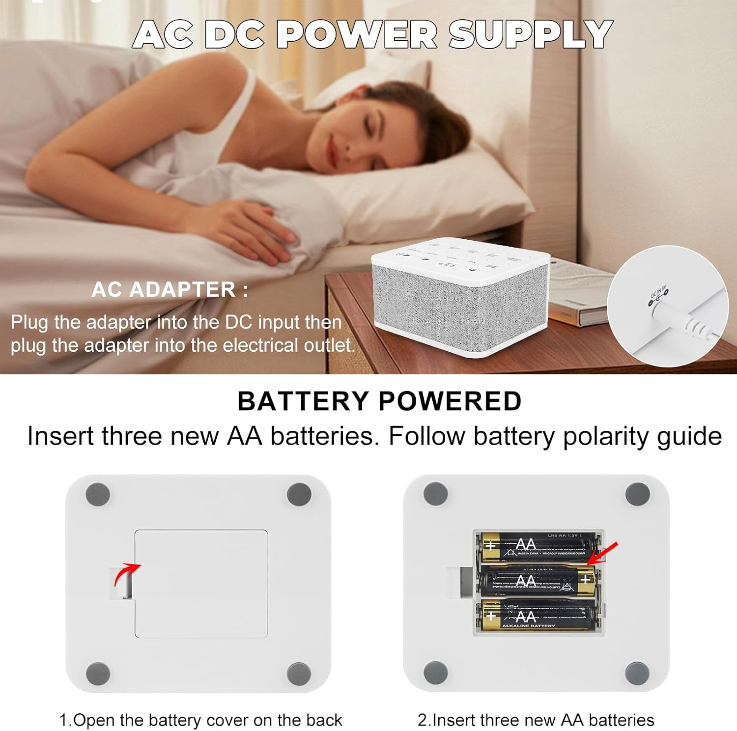 White Noise Sound Machine, Protable Travel Noise Sound Machine for Sleep with 10 Natural Soothing Sounds for Adults Baby Kids, Rechargeable Brown Noise Machine with Timer for Home Office, White