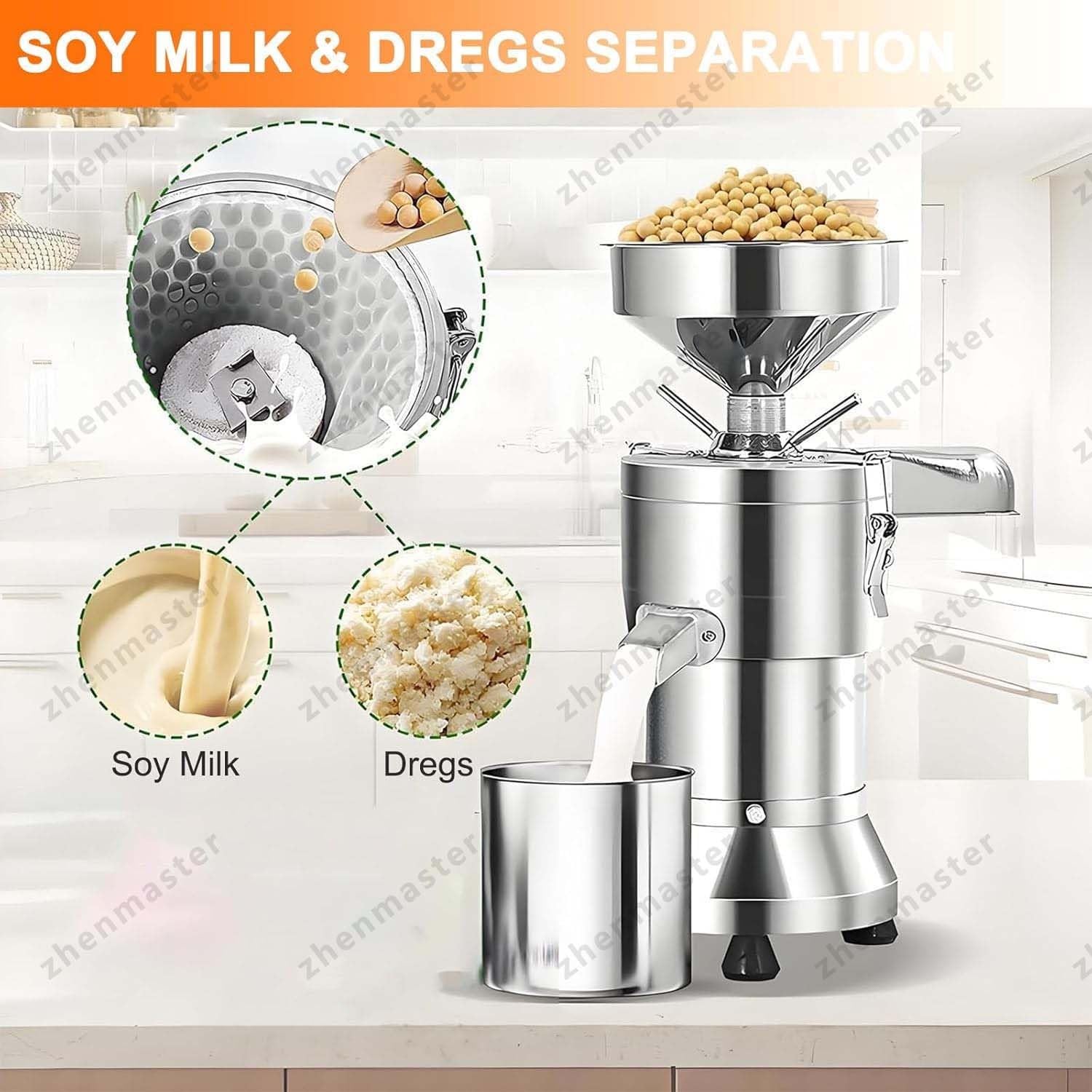 Przemysłowa Maszyna Do Mleka Sojowego 25kg/h, Automatyczna Separacja Pulpy, Młynek Ze Stali Nierdzewnej 1100W, Do Tofu I Napojów Roślinnych, Dla Gastronomii