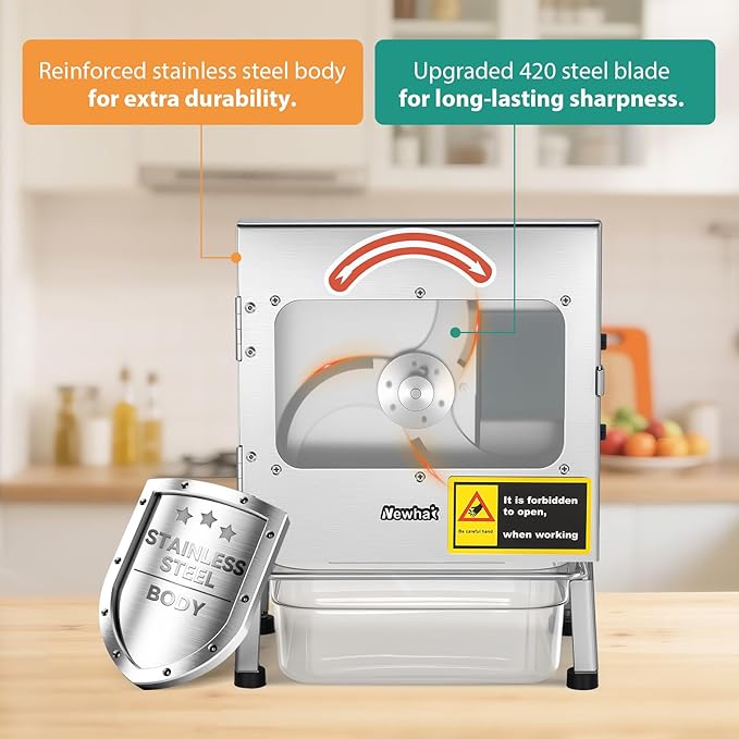Cortadora de Verduras Comercial Newhai 200W 400lb/h Acero Inoxidable miniatura 5
