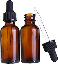 VIGOR PATH 2-Pack Amber Glass Dropper Bottles - Complete with Tapered Glass Droppers for Essential Oil or Any Liquids (2oz/60ml)