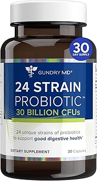Gundry MD 24 Strain Probiotic 30 Billion CFUs for Gut Health, Digestion and Immune Support, 30 Capsules