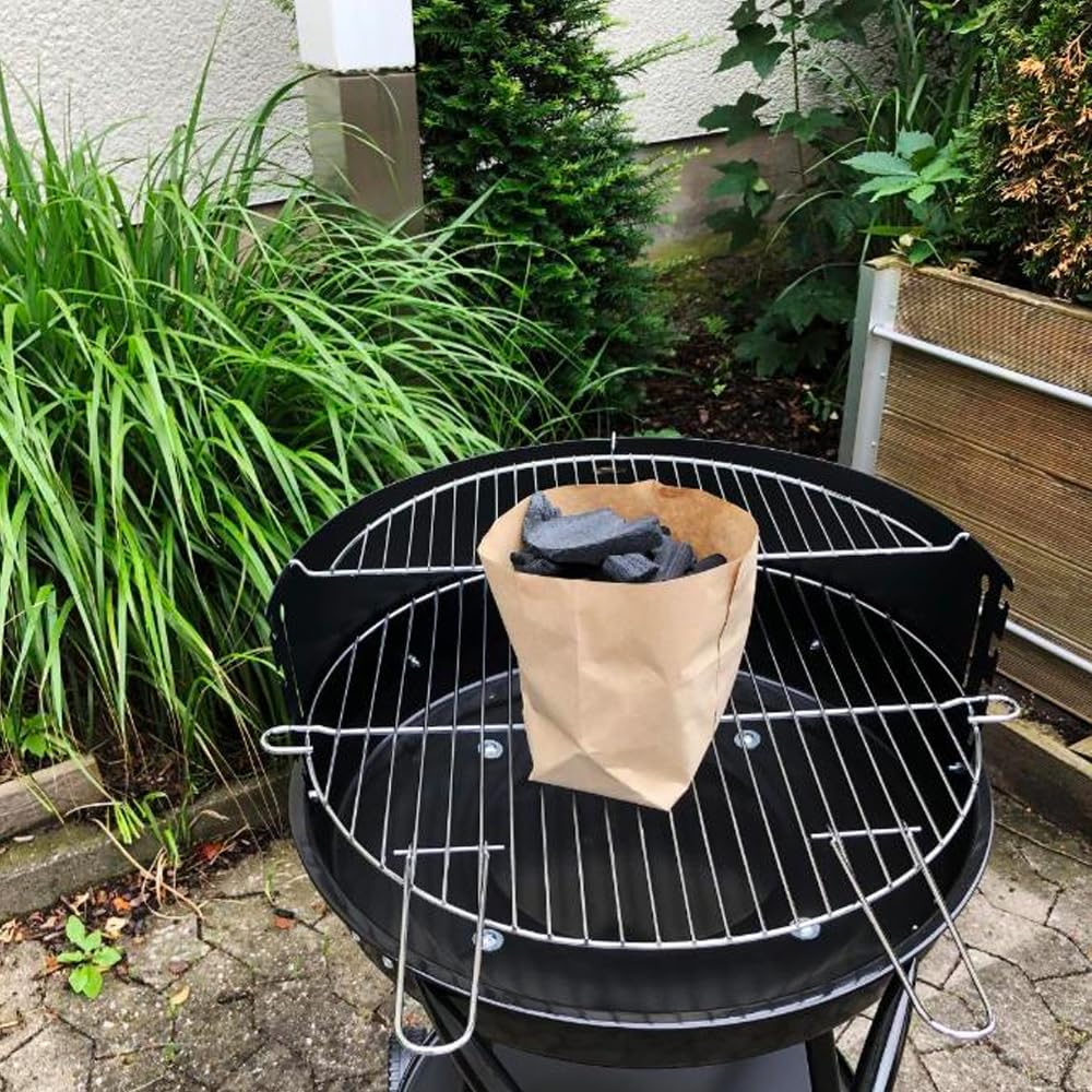 Avilia Barbecue Tondo 44x76x76cm con Griglia Rimovibile 39cm, Acciaio Inox, Manici Pieghevoli, Facile da Trasportare e Riporre, Sicuro e Resistente