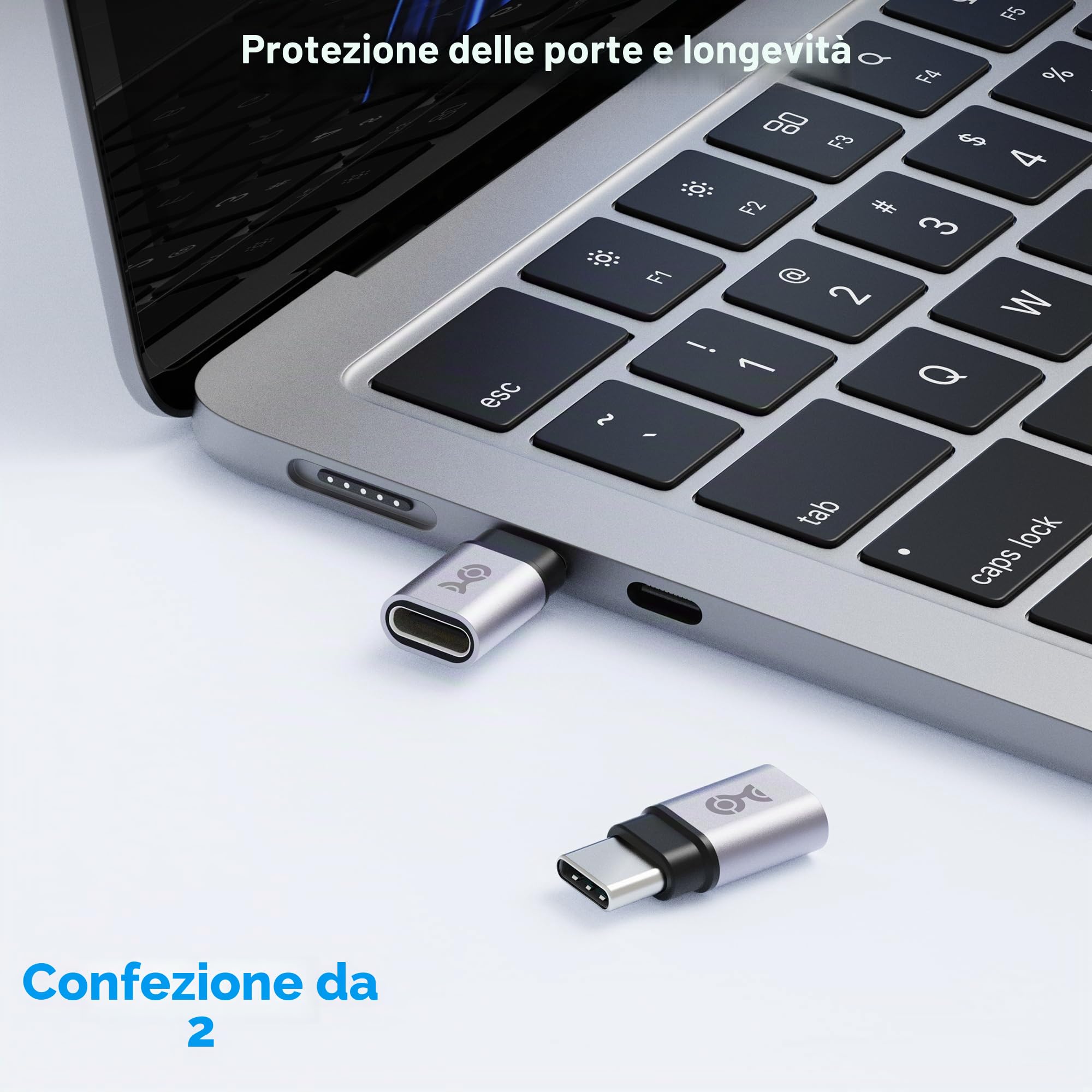 Cable Matters 2-Pack, Adattatore Estensore USB C 40Gbps 240W, Femmina a Maschio/Tipo C