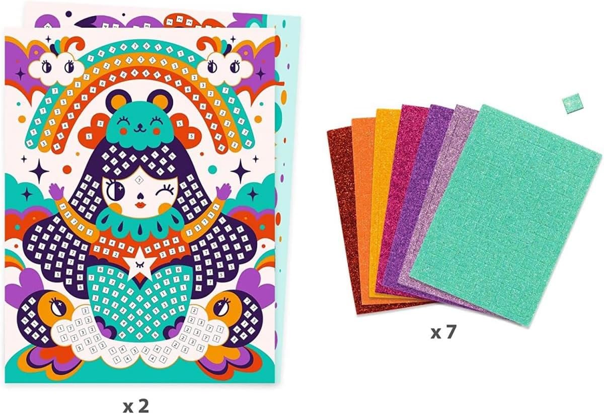 Djeco Foam Mosaic Craft Kit: Kokeshi