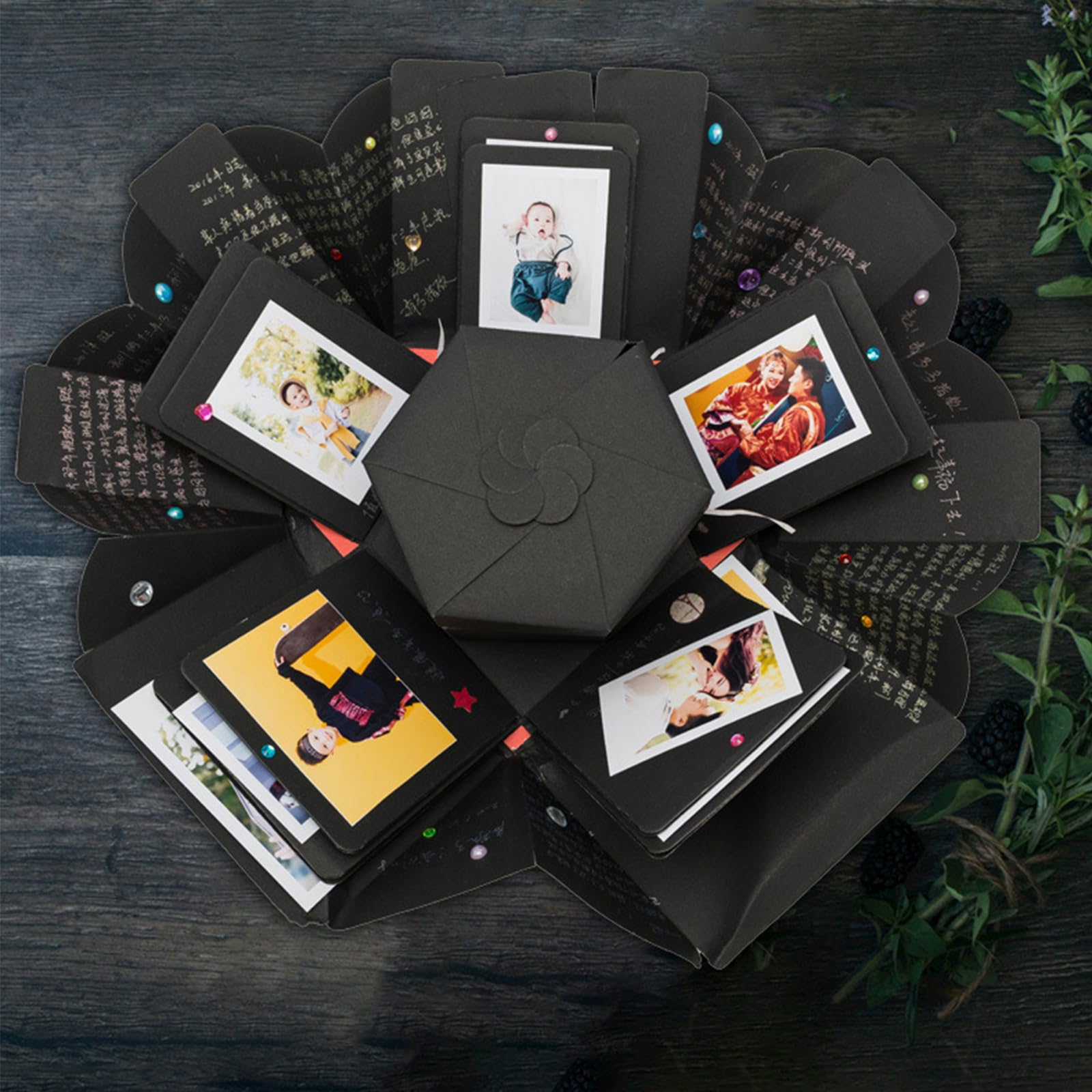 ENLACE Pudełko niespodzianka w kształcie serca, pudełko na prezent, album fotograficzny "zrób to sam", ręcznie robiony scrapbooking, pudełko eksplozyjne na urodziny, Boże Narodzenie, rocznicę,