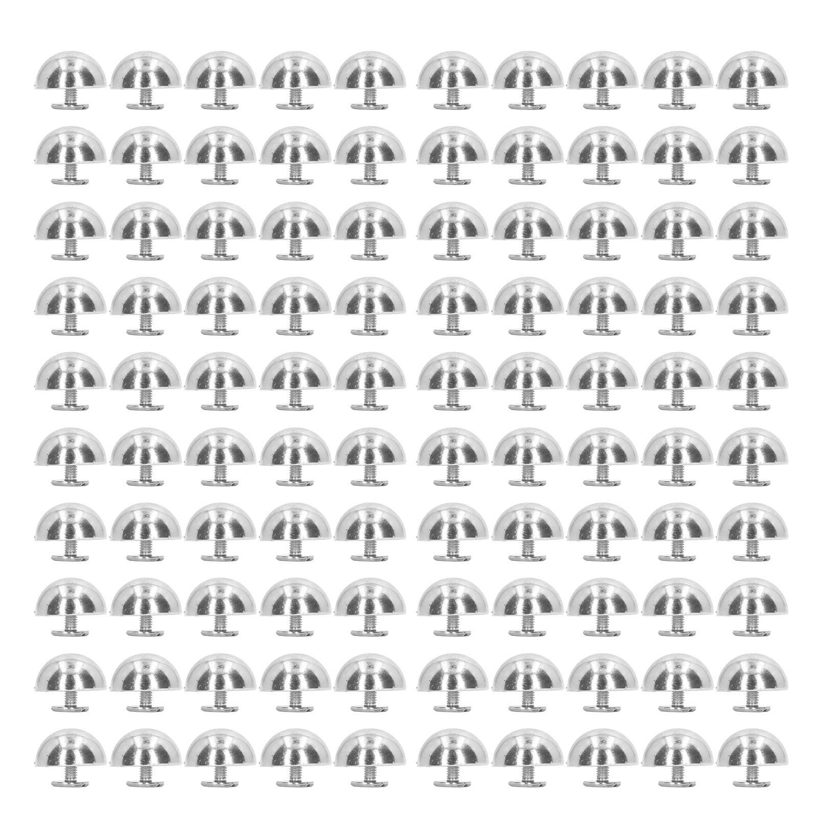100 Stücke Rundkopfnieten, 15 MM Doppelkappennieten Aus Galvanisiertem Legierungsmaterial, Geeignet Zum Heimwerken, Dekorieren Von Punk Kleidung, Schuhen, Taschen, Haustierhalsbändern(Silber)