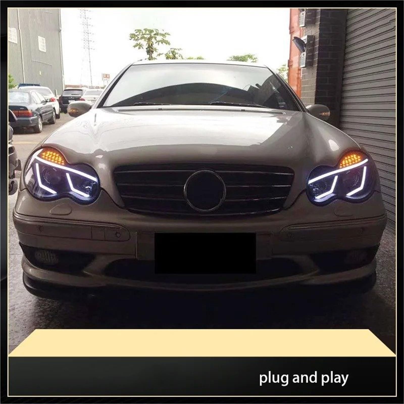 Faro Anteriore per Benz W203 C180 C200 C230 C240 C320 2000-2006, Design Classico Completo, Gruppo Ottico Anteriore (anabbaglianti e abbaglianti).
