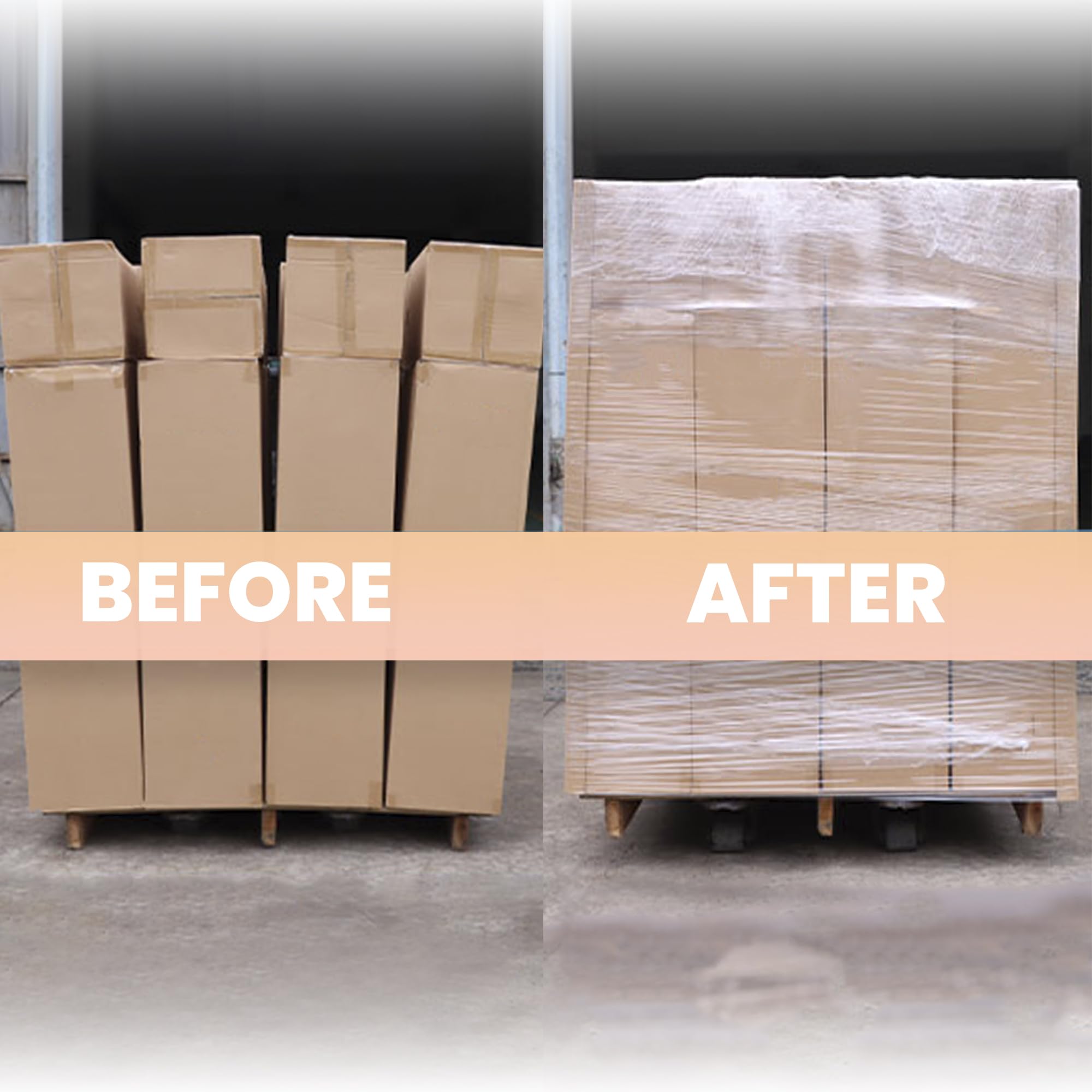 TAPEBEAR Film Transparent Emballer Avec Poignée 38cm x 305M, Film Étirable pour Déménagements, Film Adhésif Protecteur, Film d'emballage pour Couvrir Les Meubles, Cartons de Déménagement et Objets
