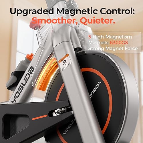 Vista 3 de YOSUDA Exercise Bike, Brake Pad Stationary Bike for Home with Exclusive App, Magnetic Indoor Cycling Bike with 300 lb Weight Capacity, Low Noise