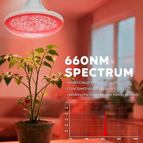 Miniatura 2 de Luces colgantes para plantas de interior, luz LED de terapia de color rojo profundo OVNI, luz de planta de mejora de espectro de crecimiento de 150