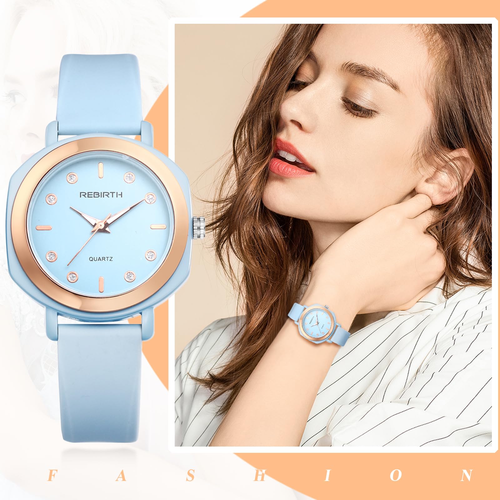 JewelryWe Uhren Damen Analog Quarz Armbanduhr Klassisch Einfach Beiläufige Uhr mit Silikon Armband