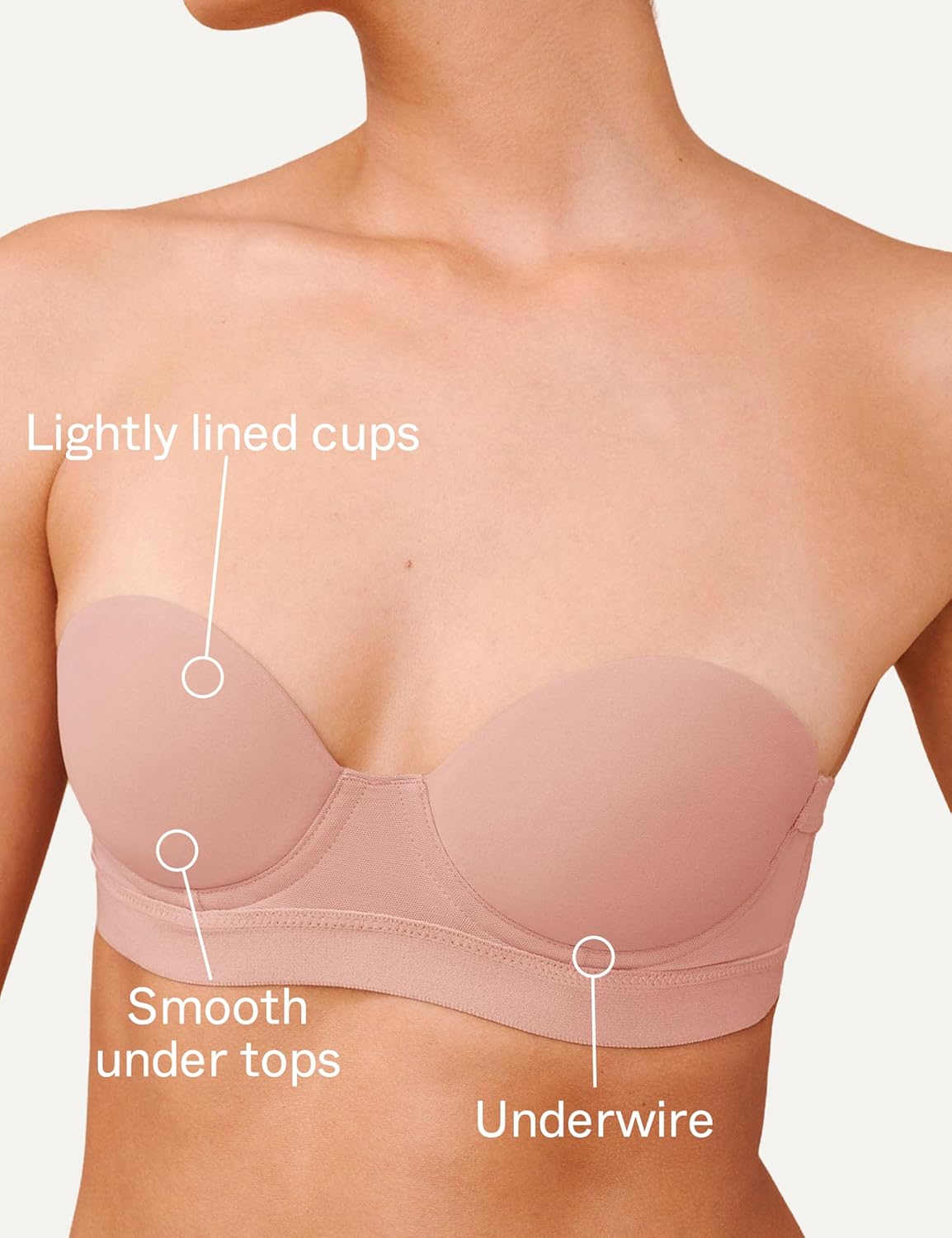 Pepper Bra for AA–B Cups | Strapless Lightly Lined Multiway Underwire Bra for Women with Convertible Straps - Image 5