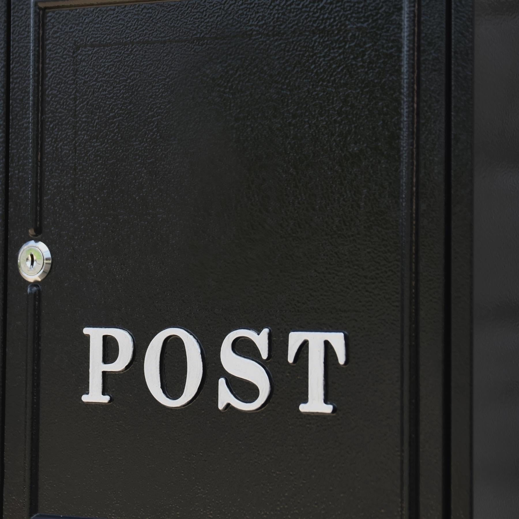 Black "Oxford" Wall Mounted Post Box with Silver Text - Image 7