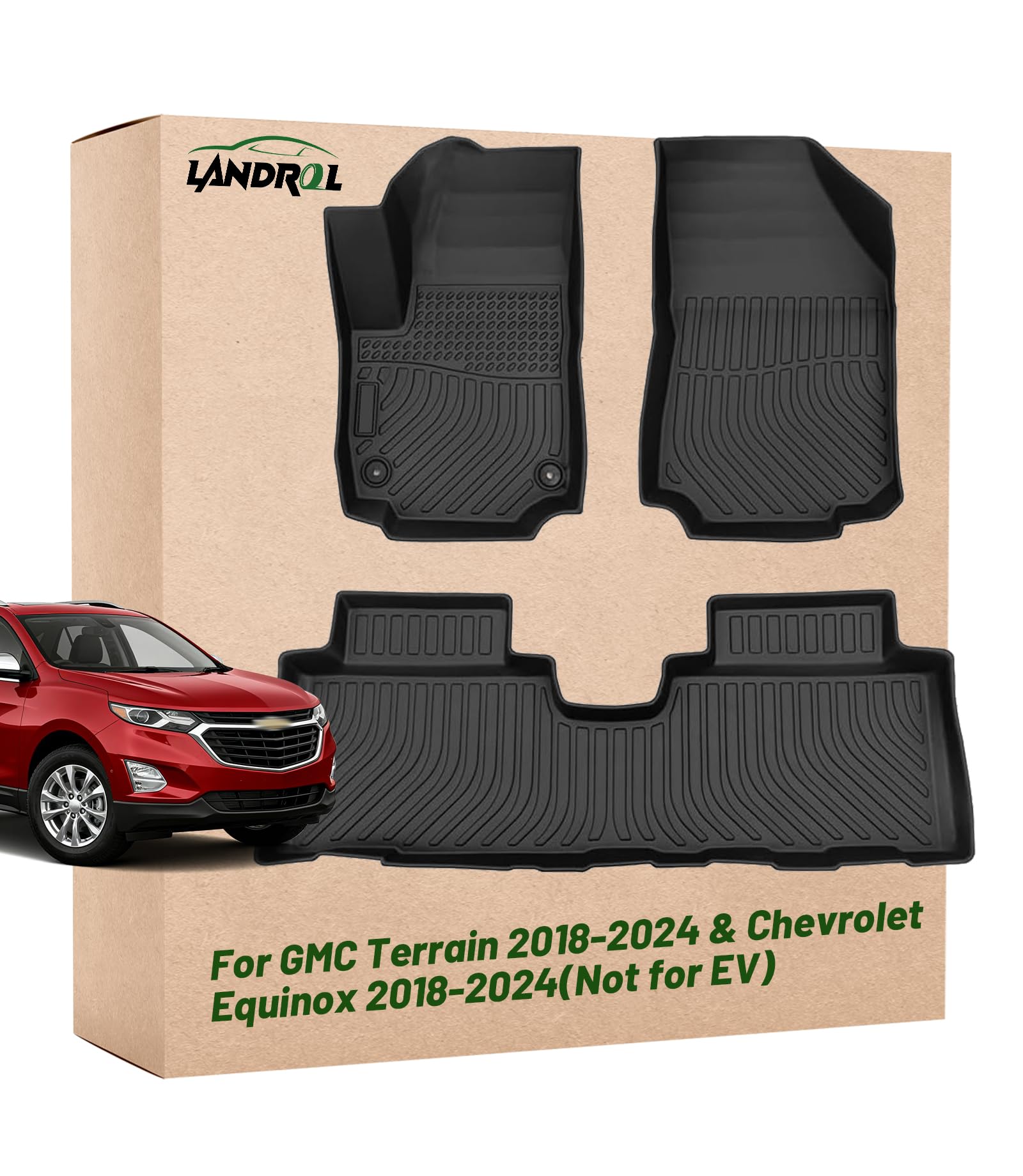 Car Floor Mats Replacement for Chevrolet Equinox GMC Terrain 2018-2024 Not for EV Heavy Duty TPE Liner Accessories