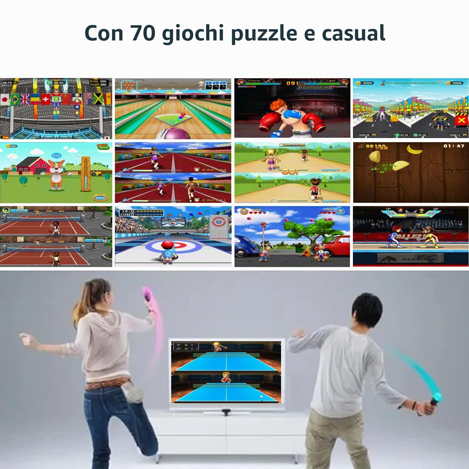 Console di gioco per bambini e adulti, sistema di videogiochi retrò con100+ giochi, 17 giochi AR per fotocamera,2 controller di gioco, regalo giocattolo per ragazzi e ragazze dai 3 anni in su