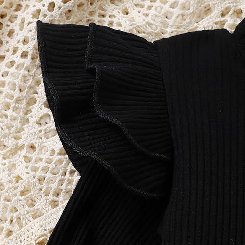 Miniatura 3 de Kupretty Conjunto de minifaldas de punto sólido con cuello alto y botones a cuadros para bebé niña