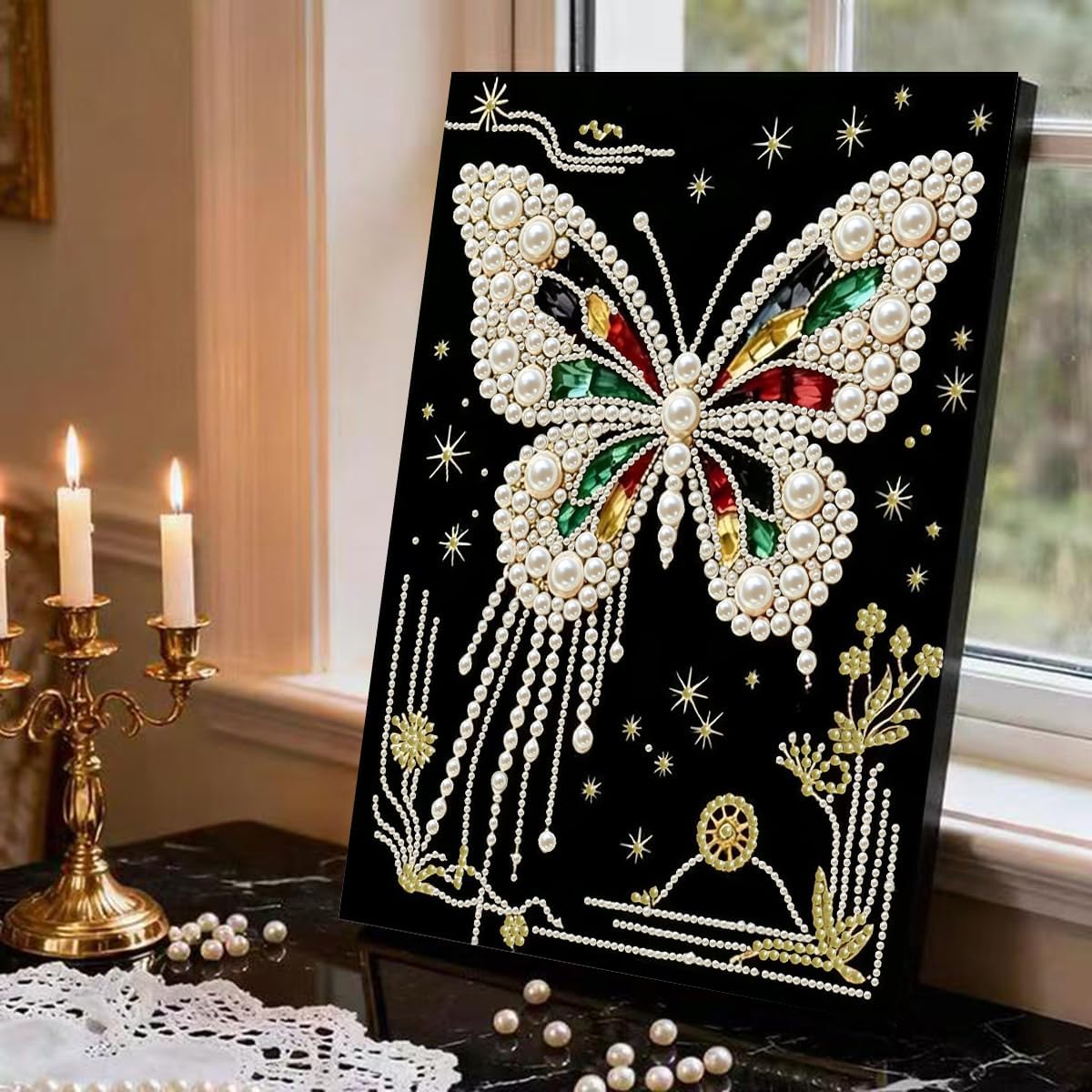 Butterfly Pearl Diamond Art Kits for Adults,5D Diamond Pearl Painting Kits image 3