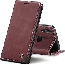 Leather Case for Samsung Galaxy A10S, Protective PU Leather Wallet Case, Magnetic Closure, Card Slots, Stand Function, Red
