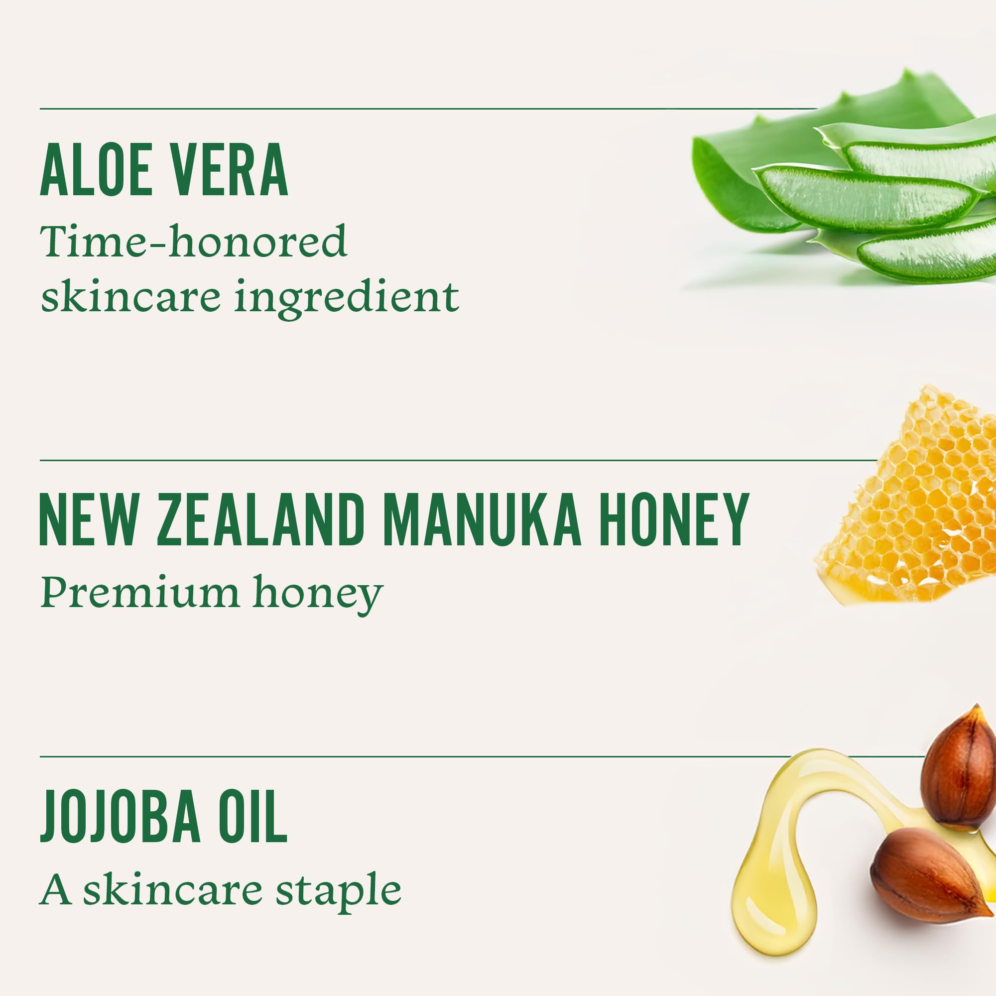 Green Leaf Naturals Manuka Honey Face Cream - 113 g -Aloe Vera - Olejek jojoba - krem do ciała - bezglutenowy krem nawilżający dla dzieci i dorosłych - Odżywcza pielęgnacja skóry