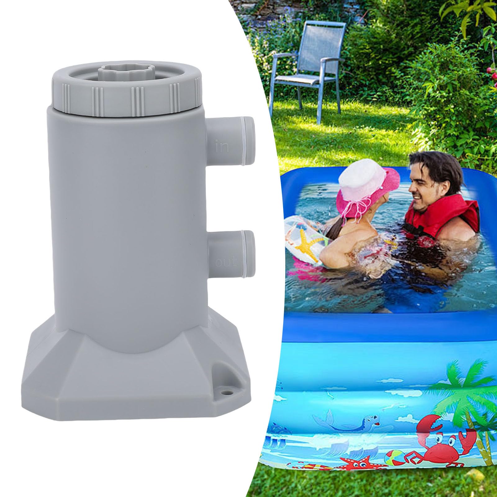 Luocute Pompa Filtro della Piscina, Pompa Filtro Cartuccia per Piscine Fuori Terra 250L 1 Ora velocità di Flusso a Basso Rumore Migliorato Filtrazione di Circolazione Cartuccia (Spina UE 230V)