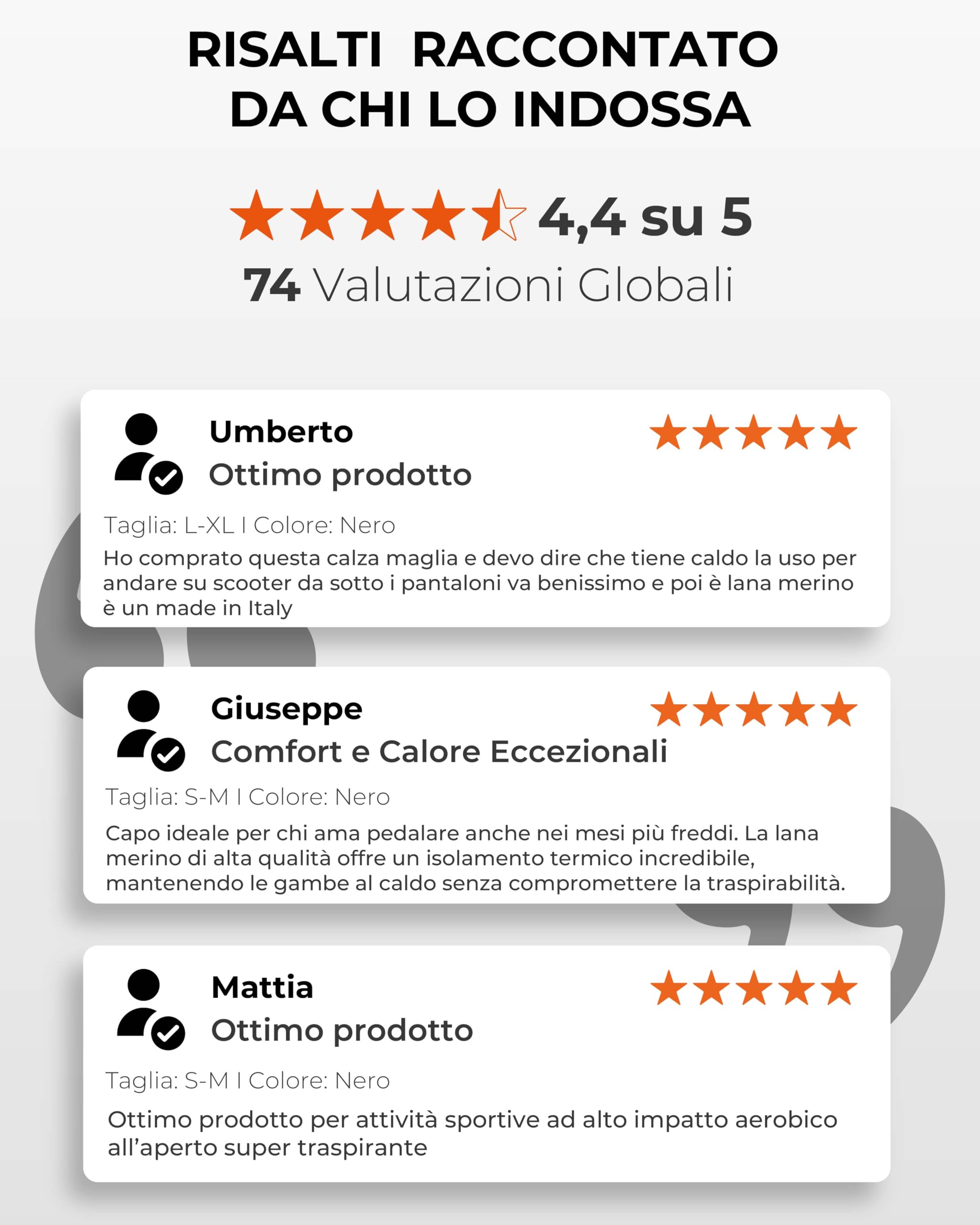 Risalti Calzamaglia Termica Uomo Merino Tech - Pantaloni Termici Uomo a Compressione in Lana Merino, Calzamaglia Uomo, Intimo Termico Uomo Invernale - Senza Cuciture - Made in Italy