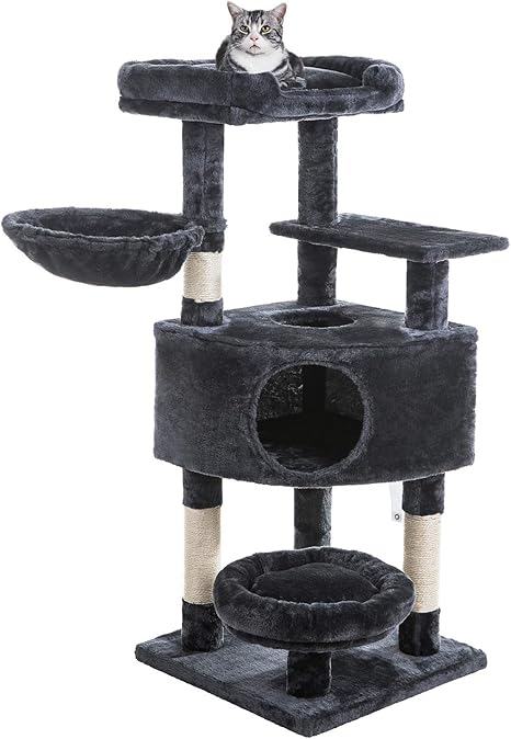 cat tower black