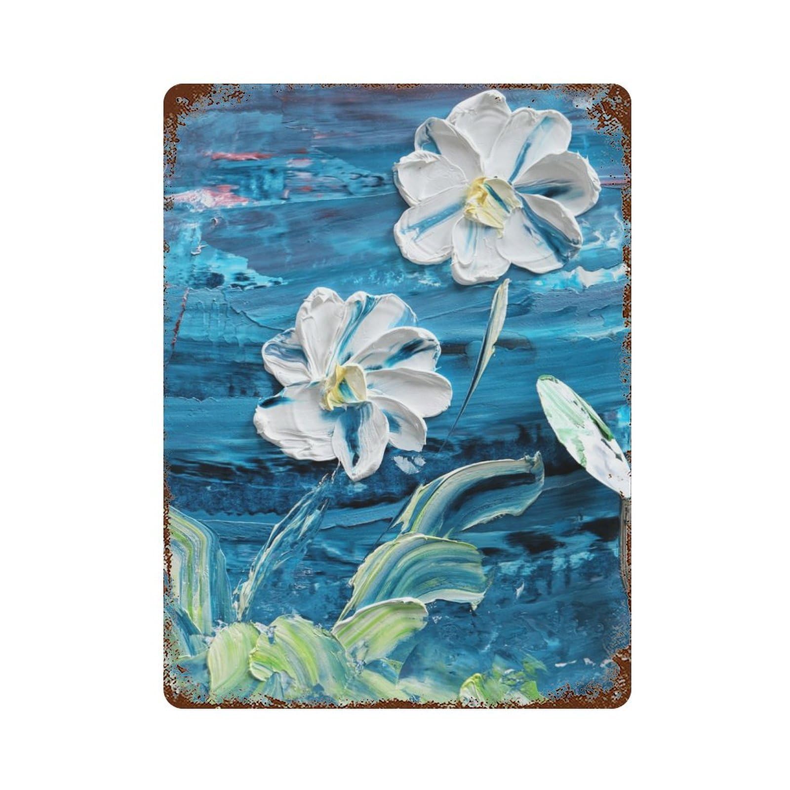Wildflower Field in Bloom Rusty Metal Tin Sign 15.7"x11.8", Ideal for Farmhouse, Kitchen And Entryway Decor